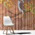 Kookaburra Aboriginal Dot Painting Window Curtain