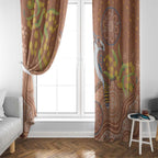 Kookaburra Aboriginal Dot Painting Window Curtain
