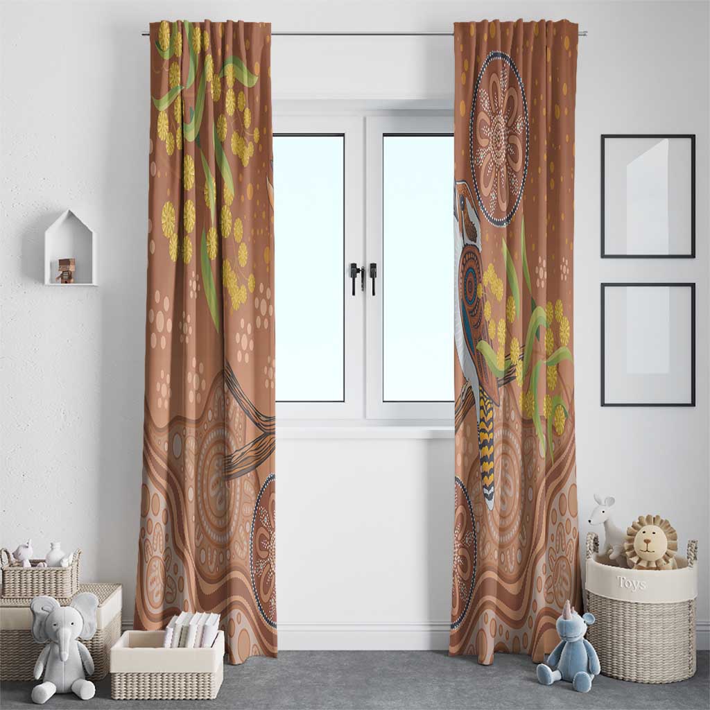 Kookaburra Aboriginal Dot Painting Window Curtain