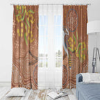 Kookaburra Aboriginal Dot Painting Window Curtain