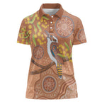 Kookaburra Aboriginal Dot Painting Women Polo Shirt