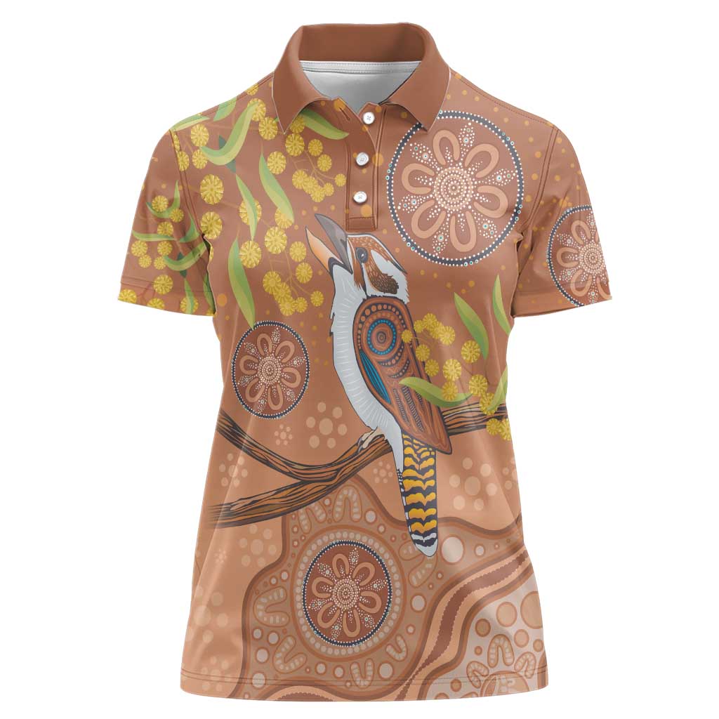 Kookaburra Aboriginal Dot Painting Women Polo Shirt