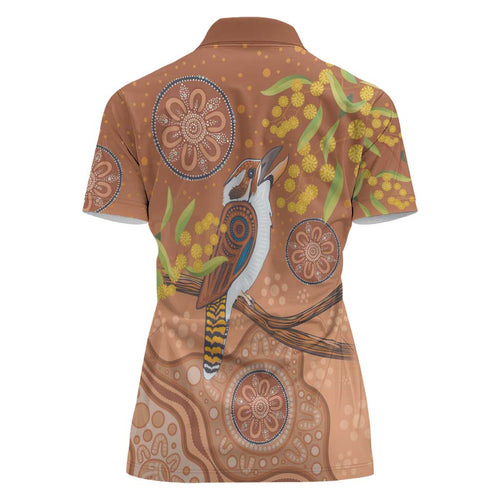 Kookaburra Aboriginal Dot Painting Women Polo Shirt