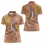 Kookaburra Aboriginal Dot Painting Women Polo Shirt