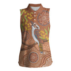 Kookaburra Aboriginal Dot Painting Women Sleeveless Polo Shirt