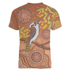 Kookaburra Aboriginal Dot Painting Women V-Neck T-Shirt