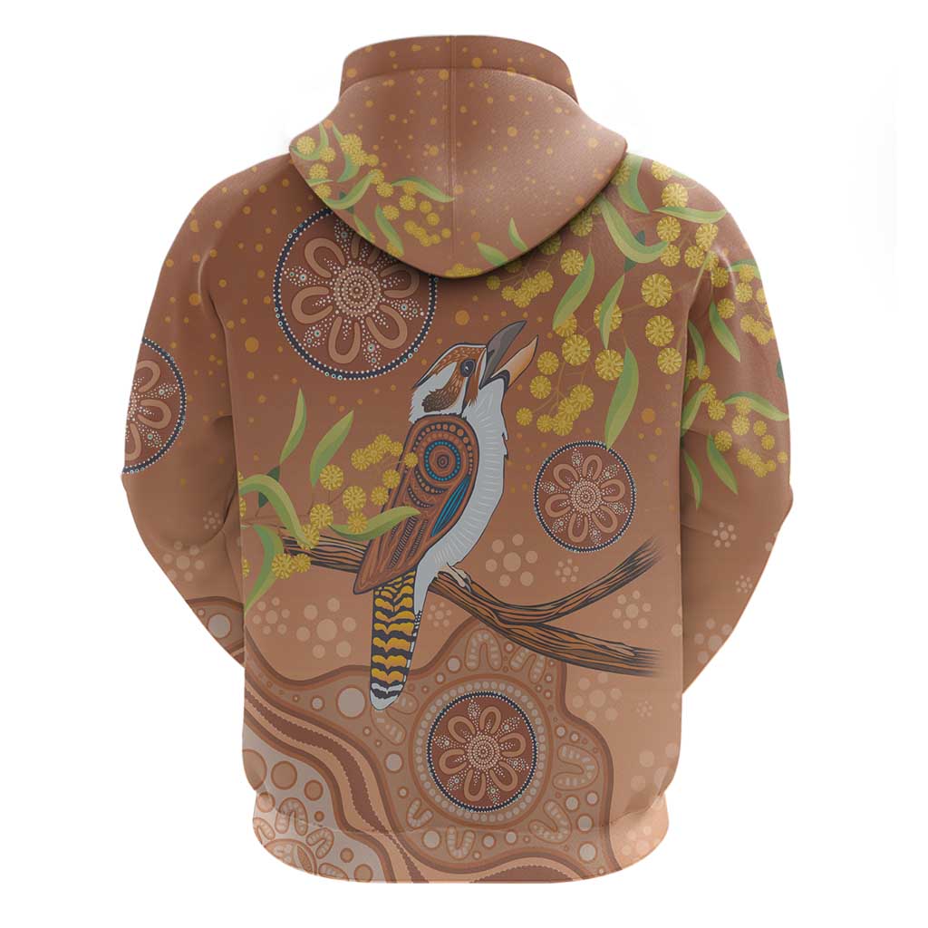 Kookaburra Aboriginal Dot Painting Zip Hoodie