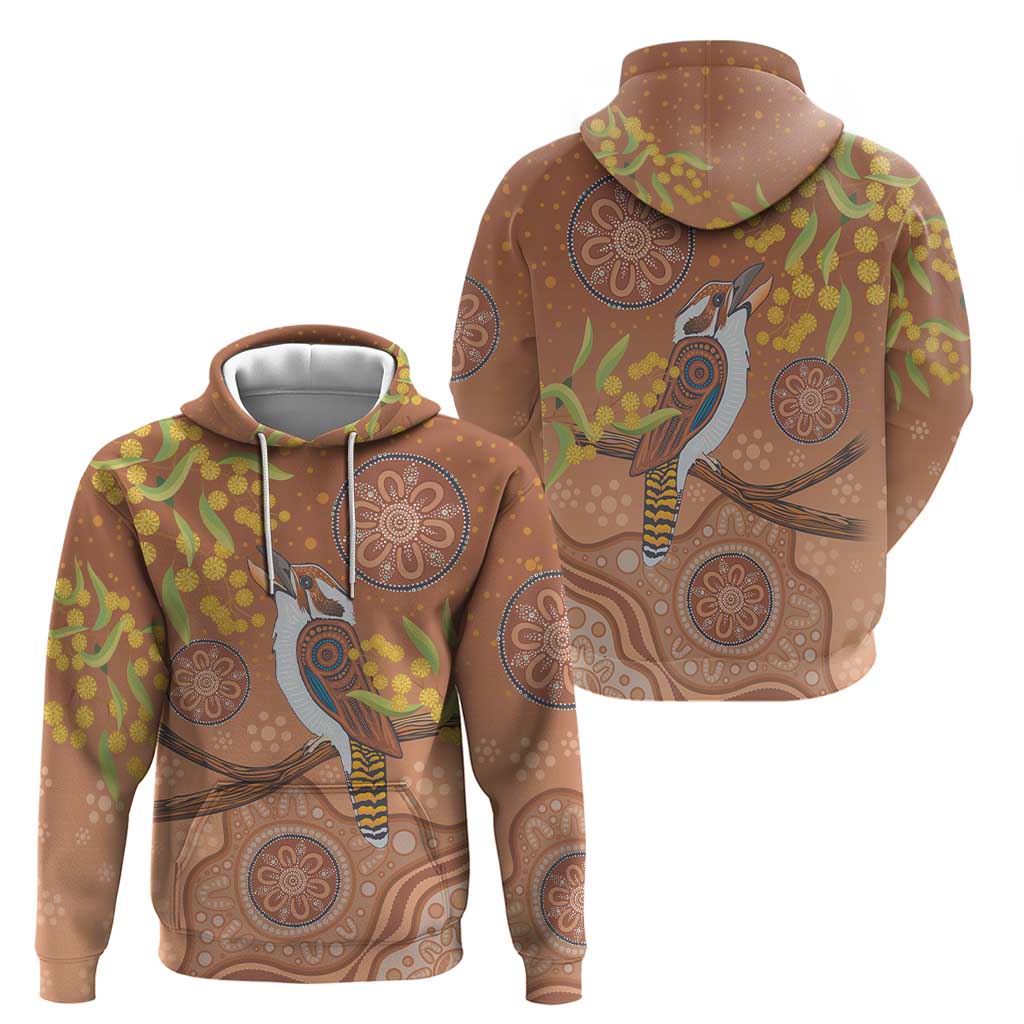 Kookaburra Aboriginal Dot Painting Zip Hoodie
