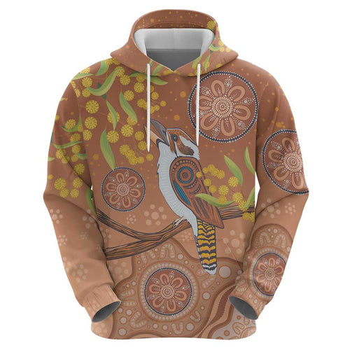 Kookaburra Aboriginal Dot Painting Zip Hoodie