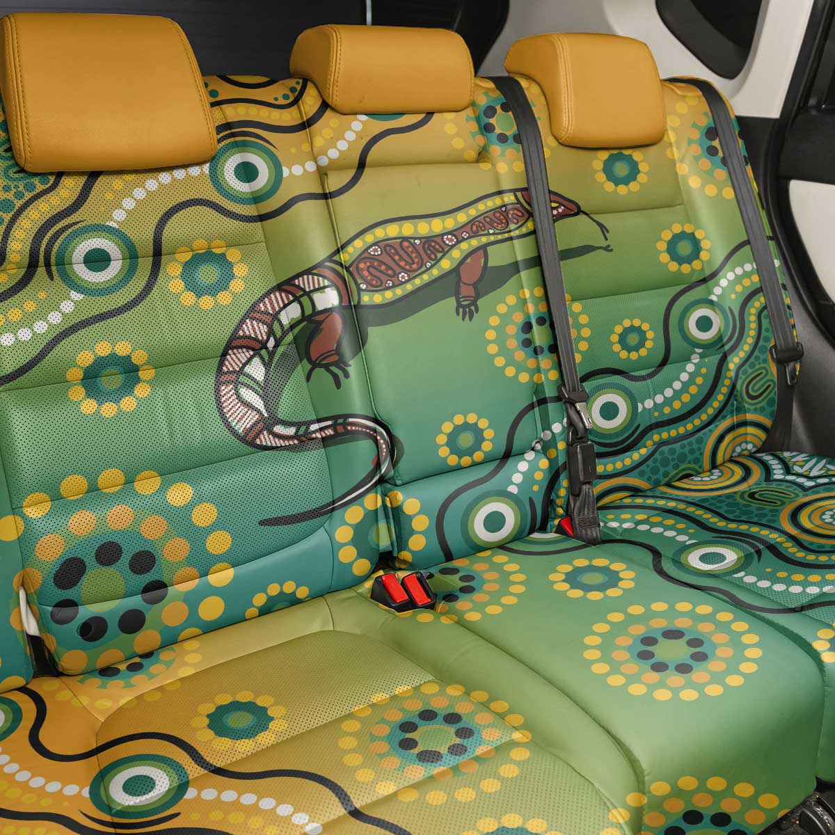 Goanna Aboriginal-style Dot Artwork Back Car Seat Cover