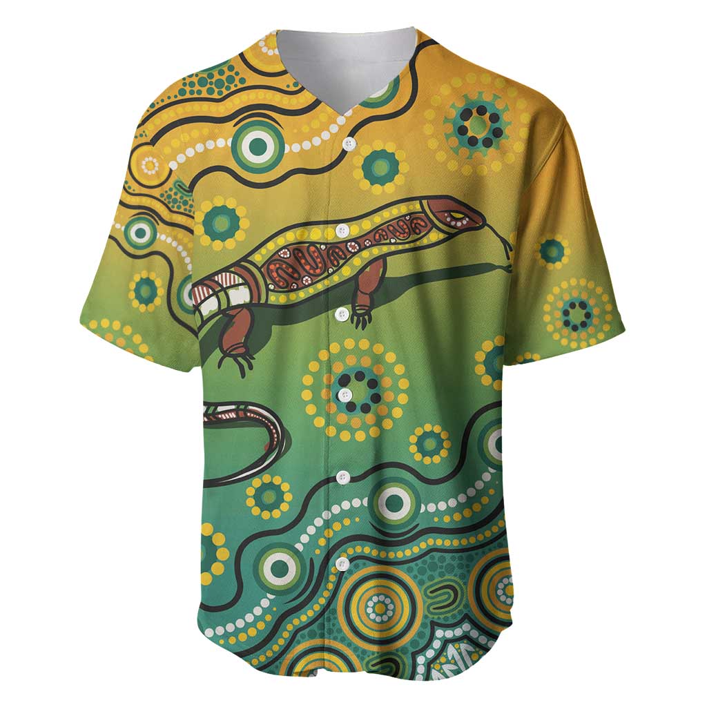 Goanna Aboriginal-style Dot Artwork Baseball Jersey
