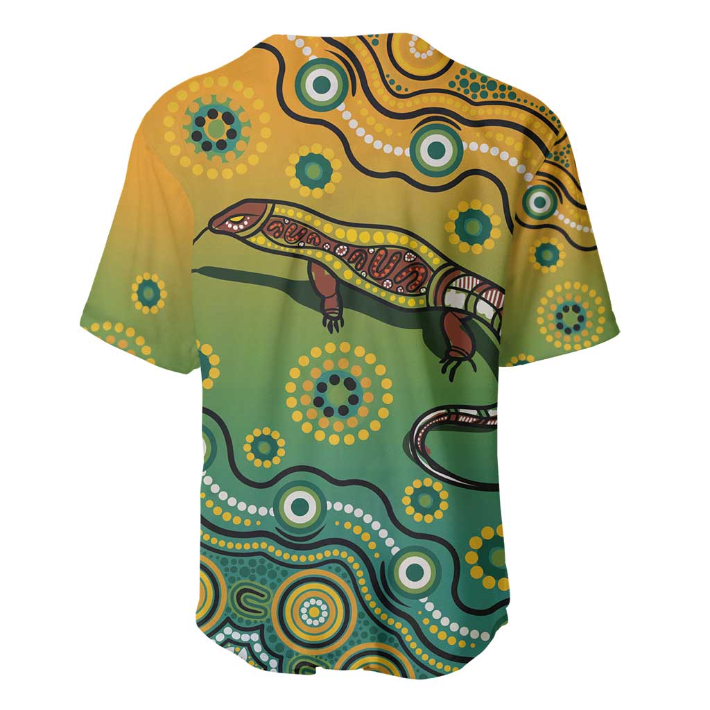 Goanna Aboriginal-style Dot Artwork Baseball Jersey
