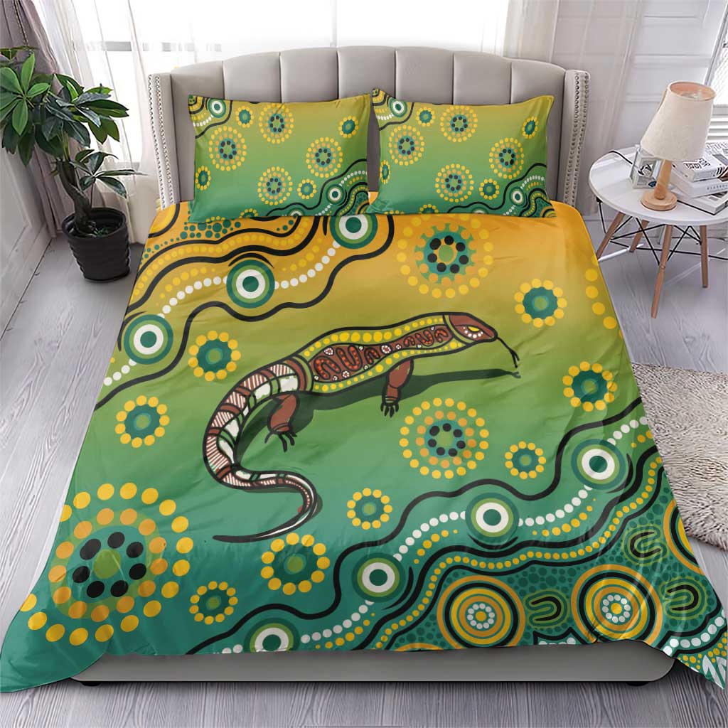Goanna Aboriginal-style Dot Artwork Bedding Set