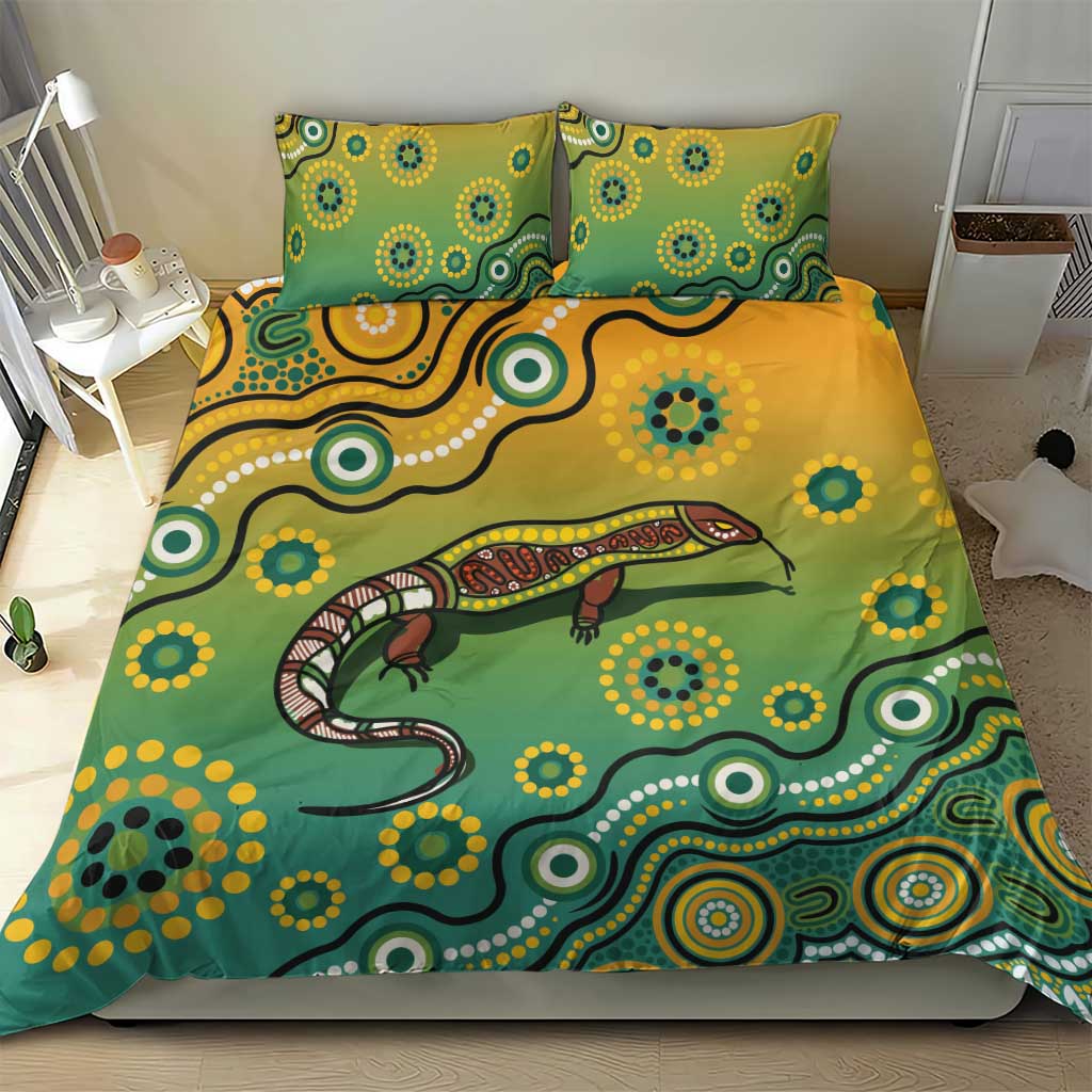 Goanna Aboriginal-style Dot Artwork Bedding Set