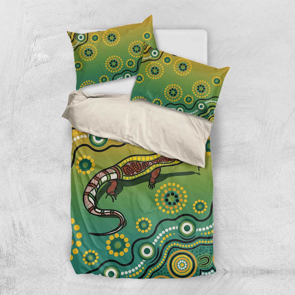 Goanna Aboriginal-style Dot Artwork Bedding Set