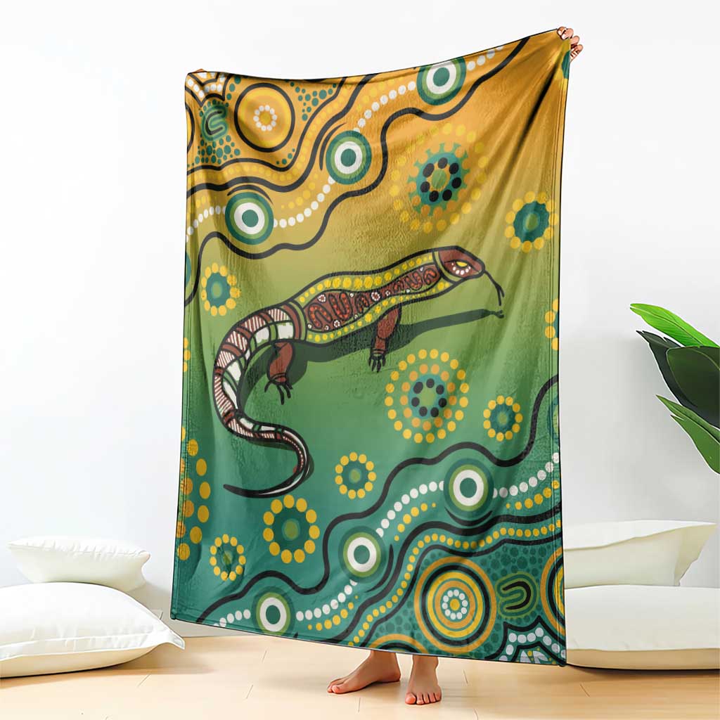 Goanna Aboriginal-style Dot Artwork Blanket