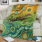 Goanna Aboriginal-style Dot Artwork Blanket