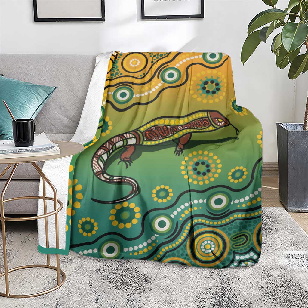 Goanna Aboriginal-style Dot Artwork Blanket
