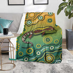 Goanna Aboriginal-style Dot Artwork Blanket