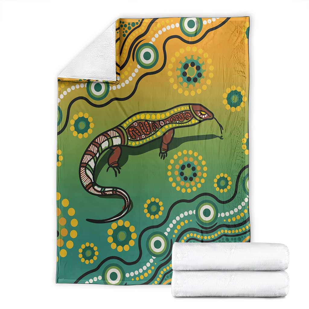 Goanna Aboriginal-style Dot Artwork Blanket