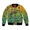 Goanna Aboriginal-style Dot Artwork Bomber Jacket