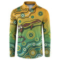 Goanna Aboriginal-style Dot Artwork Button Sweatshirt