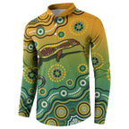 Goanna Aboriginal-style Dot Artwork Button Sweatshirt
