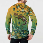 Goanna Aboriginal-style Dot Artwork Button Sweatshirt