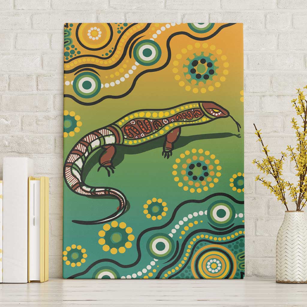 Goanna Aboriginal-style Dot Artwork Canvas Wall Art