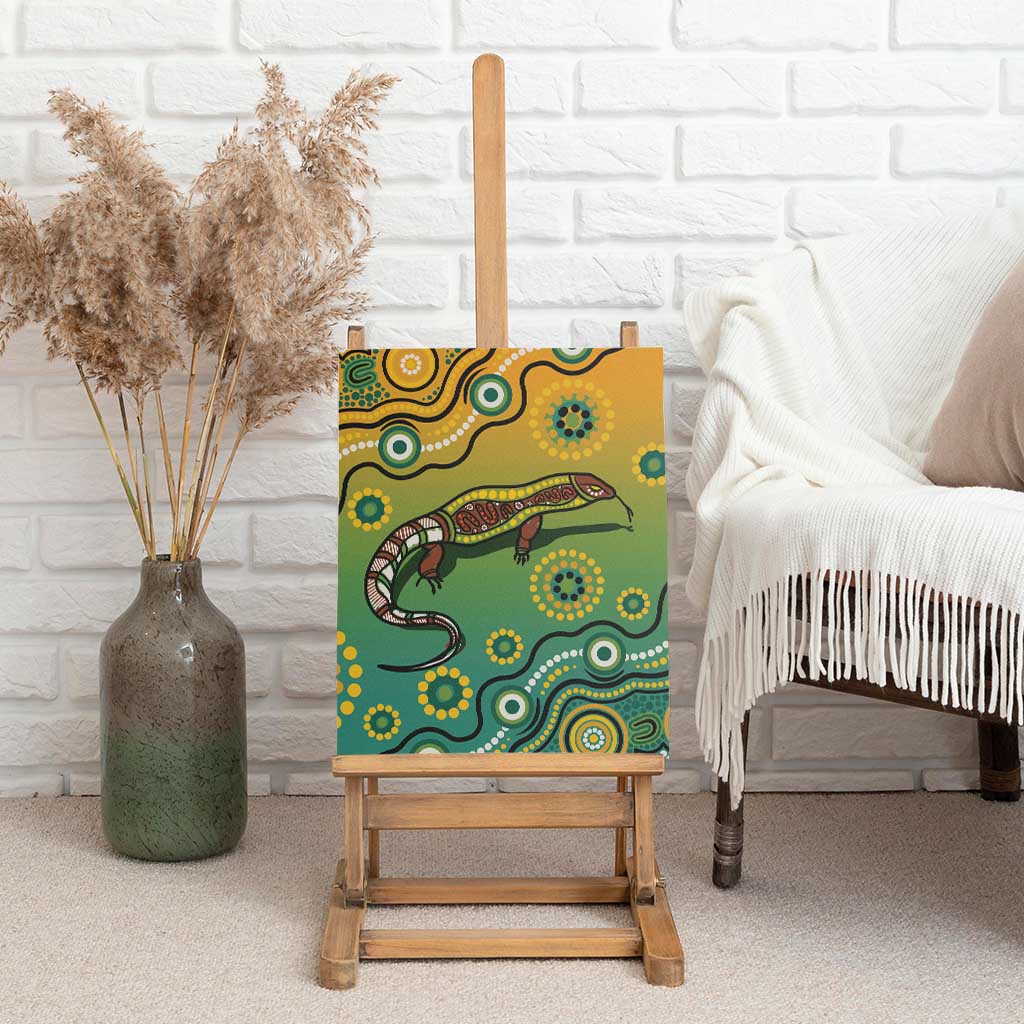 Goanna Aboriginal-style Dot Artwork Canvas Wall Art