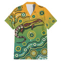 Goanna Aboriginal-style Dot Artwork Family Matching Mermaid Dress and Hawaiian Shirt