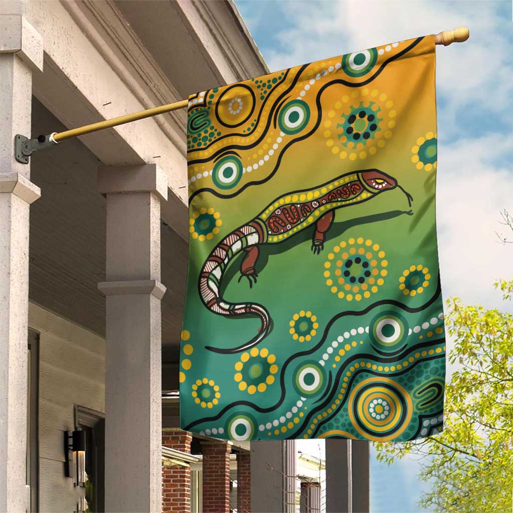 Goanna Aboriginal-style Dot Artwork Garden Flag