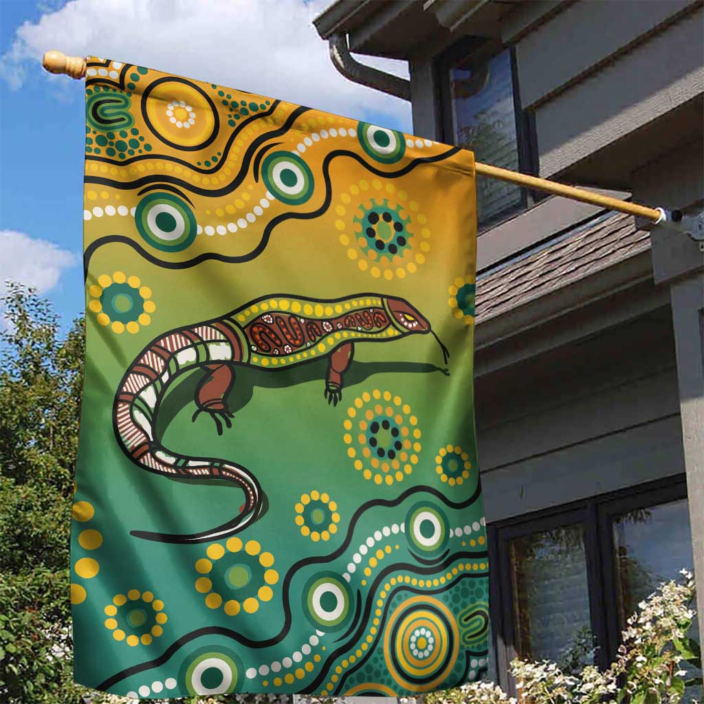 Goanna Aboriginal-style Dot Artwork Garden Flag