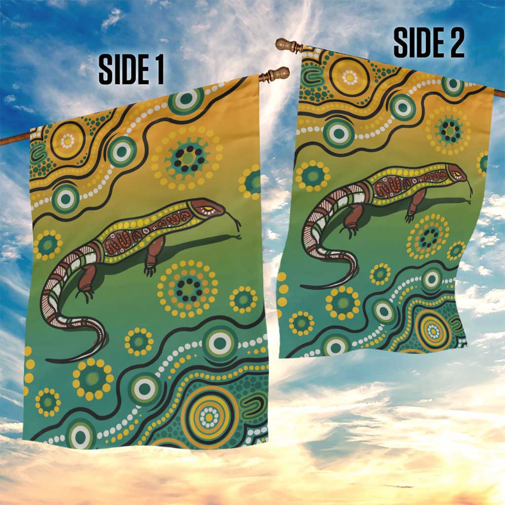 Goanna Aboriginal-style Dot Artwork Garden Flag