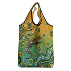 Goanna Aboriginal-style Dot Artwork Grocery Bag