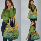 Goanna Aboriginal-style Dot Artwork Grocery Bag