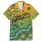 Goanna Aboriginal-style Dot Artwork Hawaiian Shirt