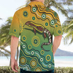 Goanna Aboriginal-style Dot Artwork Hawaiian Shirt