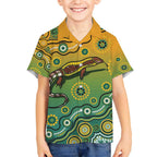 Goanna Aboriginal-style Dot Artwork Hawaiian Shirt