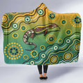 Goanna Aboriginal-style Dot Artwork Hooded Blanket