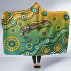 Goanna Aboriginal-style Dot Artwork Hooded Blanket