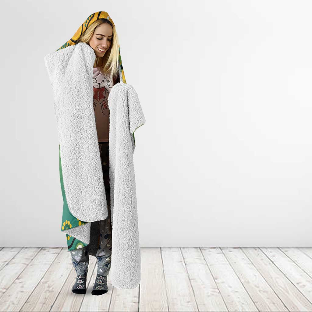 Goanna Aboriginal-style Dot Artwork Hooded Blanket