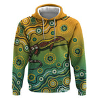 Goanna Aboriginal-style Dot Artwork Hoodie