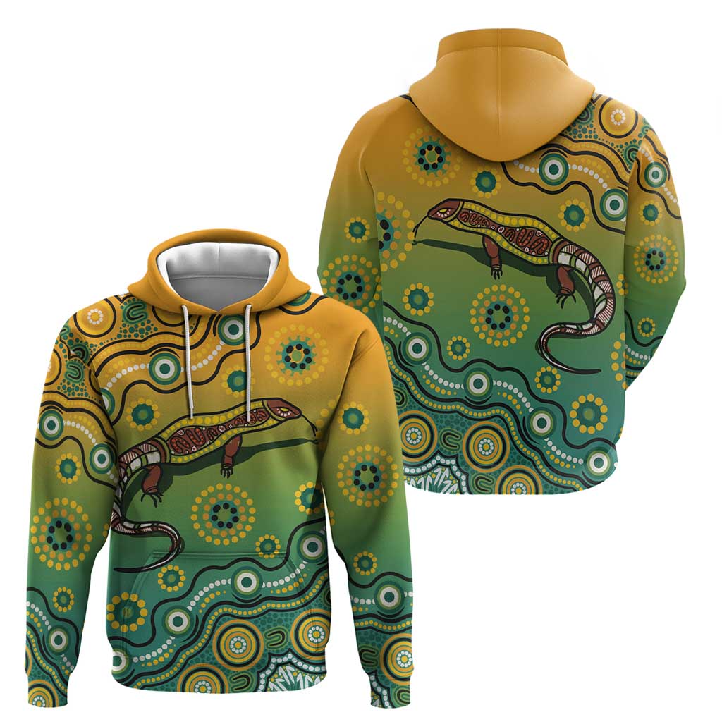 Goanna Aboriginal-style Dot Artwork Hoodie