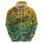 Goanna Aboriginal-style Dot Artwork Hoodie