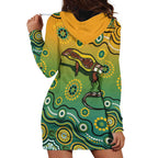 Goanna Aboriginal-style Dot Artwork Hoodie Dress
