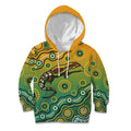 Goanna Aboriginal-style Dot Artwork Kid Hoodie