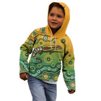 Goanna Aboriginal-style Dot Artwork Kid Hoodie