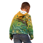 Goanna Aboriginal-style Dot Artwork Kid Hoodie