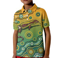 Goanna Aboriginal-style Dot Artwork Kid Polo Shirt